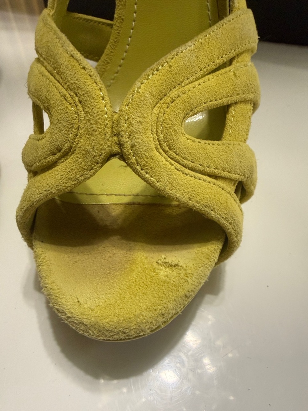 Steve Madden Yellow Suede Heels - Picture 4 of 7